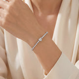 Bracelet Cœur Topaze Blanche – Argent 925