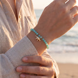 Bracelet Amazonite – Breloque Dinosaure Plaqué Or 18 Carats