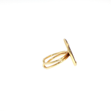 Bague “Soleil Fauve” – Œil de Tigre & Plaqué Or