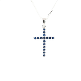 Collier Croix – Argent 925 & Saphir Synthétique