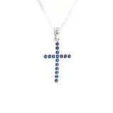 Collier Croix – Argent 925 & Saphir Synthétique
