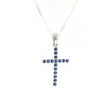 Collier Croix – Argent 925 & Saphir Synthétique
