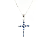 Collier Croix – Argent 925 & Saphir Synthétique
