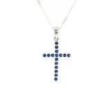 Collier Croix – Argent 925 & Saphir Synthétique