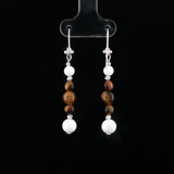 Boucles d’Oreilles Œil de Tigre & Bénitier – Argent 925