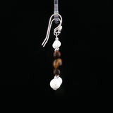 Boucles d’Oreilles Œil de Tigre & Bénitier – Argent 925