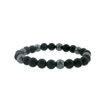 Bracelet Obsidienne Noire & Hématite Naturelles 8 mm – Qualité AA & A | Création EVALA