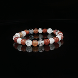 Bracelet Cristal de Roche Craquelé & Cornaline Naturelles 8 mm – Qualité A+ | Création EVALA