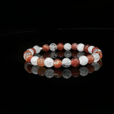 Bracelet Cristal de Roche Craquelé & Cornaline Naturelles 8 mm – Qualité A+ | Création EVALA