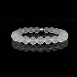 Bracelet en Cristal de Roche Mat Naturel 8 mm – Qualité A+ | Création EVALA