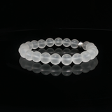 Bracelet en Cristal de Roche Mat Naturel 8 mm – Qualité A+ | Création EVALA