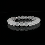 Bracelet en Cristal de Roche Mat Naturel 8 mm – Qualité A+ | Création EVALA