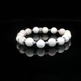 Bracelet “Équilibre Minéral” – Magnésite AA & Hématite Argentée