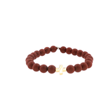 Bracelet Jaspe Rouge & Croix en Nacre – Force & Ancrage