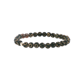 Bracelet Agate Noire & Beige Façon Tibétaine 6 mm – Qualité A | Création EVALA