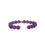 Bracelet Améthyste & Croix en Nacre – Apaisement & Spiritualité
