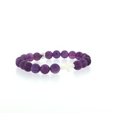 Bracelet Améthyste & Croix en Nacre – Apaisement & Spiritualité