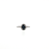 Bague Saphir Naturel & Zirconiums – Argent 925
