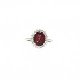 Bague “Passion Royale” – Grenat Naturel & Moissanites