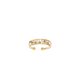 Bague Quartz Blanc – Acier Inoxydable Réglable