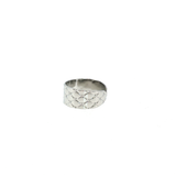 Bague Graphique Argentée – Acier Inoxydable Réglable