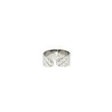 Bague Graphique Argentée – Acier Inoxydable Réglable