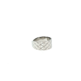 Bague Graphique Argentée – Acier Inoxydable Réglable