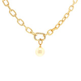 Collier “Perle Impériale” – Véritable Perle d'Eau Douce & Laiton Plaqué Or 24 Carats