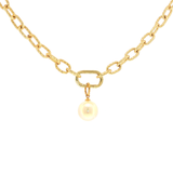 Collier “Perle Impériale” – Véritable Perle d'Eau Douce & Laiton Plaqué Or 24 Carats