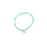 Bracelet Amazonite – Breloque Dinosaure Plaqué Or 18 Carats