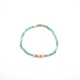 Bracelet Amazonite & Perles d'Eau Douce Roses – Plaqué Or 24K
