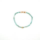 Bracelet Amazonite & Perles d'Eau Douce Roses – Plaqué Or 24K