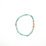 Bracelet Amazonite & Perles d'Eau Douce Roses – Plaqué Or 24K
