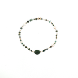 Bracelet “Jardin Secret” – Agate Mousse, Agate Tree, Turquoise d'Afrique & Perles d'Eau Douce