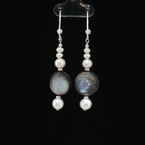 Boucles d'oreilles Nacre Grise & Perles d'Eau Douce – Argent 925