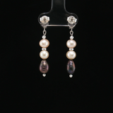 Boucles d'oreilles Perles d'Eau Douce Rosées & Perles Grises – Argent 925