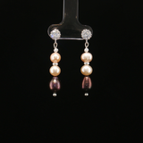 Boucles d'oreilles Perles d'Eau Douce Rosées & Perles Grises – Argent 925