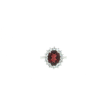 Bague Grenat naturel & Topazes blanches – Création unique EVALA