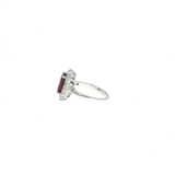 Bague Grenat naturel & Topazes blanches – Création unique EVALA