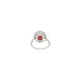 Bague Grenat naturel & Topazes blanches – Création unique EVALA