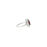 Bague Grenat naturel & Topazes blanches – Création unique EVALA