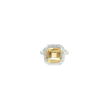 Bague Citrine Naturelle & Zirconiums – Argent 925