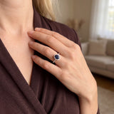 Bague Saphir Naturel & Zirconiums – Argent 925