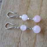 Boucles d’oreilles perle de quartz rose