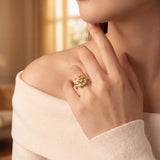 Bague Fleur en Citrines naturelles – Création unique EVALA