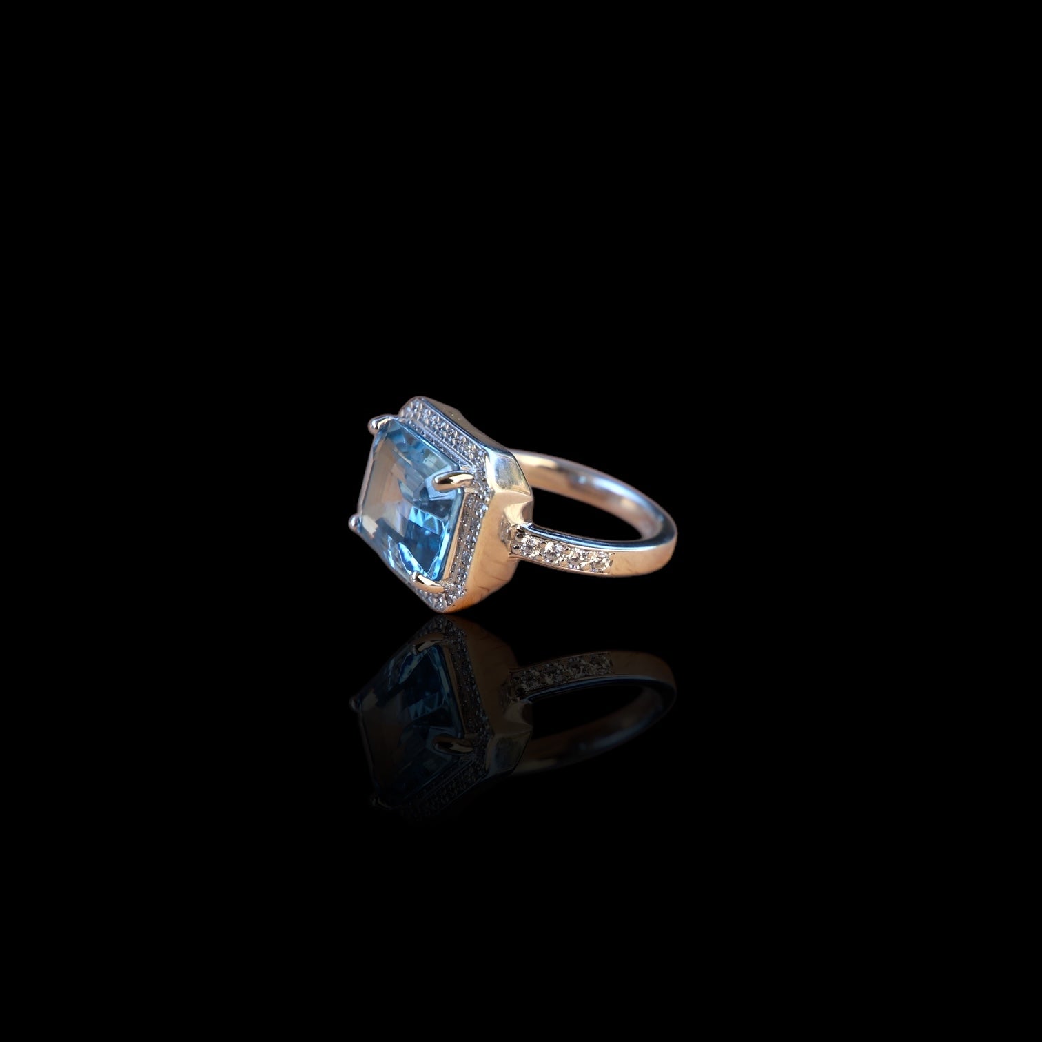 Bague "Eclat d'Azur" bague en topaze et zirconium argent 925