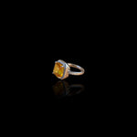 Bague en citrine 
, argent 925. Bague Soleil d'Or