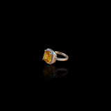 Bague en citrine 
, argent 925. Bague Soleil d'Or