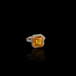 Bague en citrine 
, argent 925. Bague Soleil d'Or