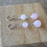 Boucles d’oreilles perle de quartz rose